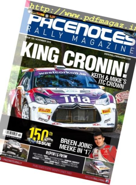 Pacenotes Rally – Issue 150, November 2016 Cover