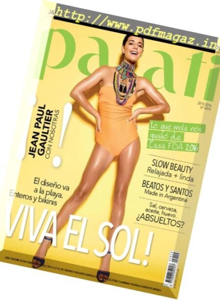Para Ti Argentina – 28 Octubre 2016 Cover