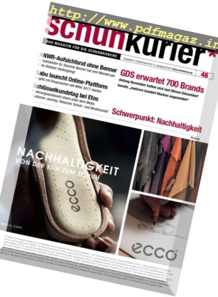 Schuhkurier – 18 November 2016 Cover