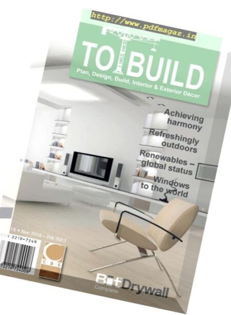 To Build Magazine – November 2016 – February 2017 Cover