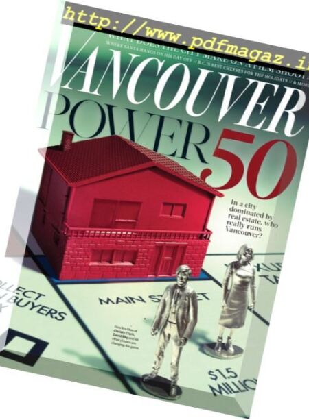 Vancouver Magazine – December 2016 Cover