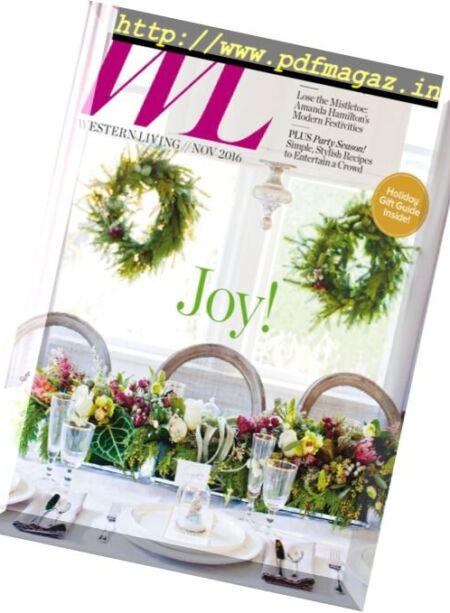 Western Living – November 2016 Cover