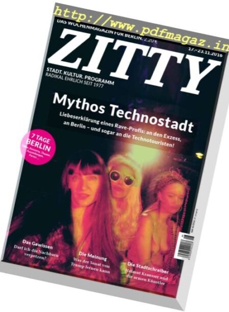 Zitty – 17 November 2016 Cover