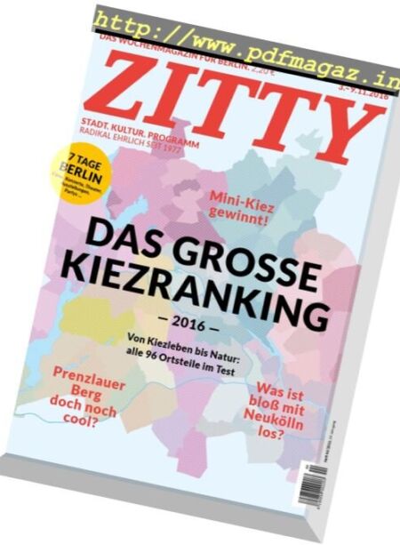 Zitty – 3 November 2016 Cover