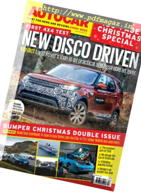 Autocar UK – 14 December 2016 Cover