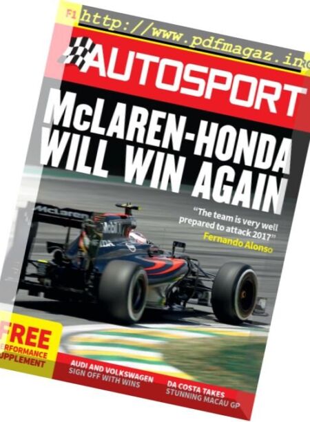 Autosport – 24 November 2016 Cover