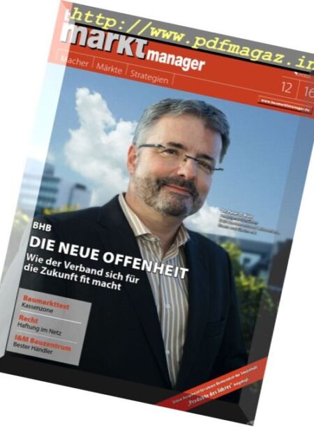 Bau Markt Manager – Dezember 2016 Cover