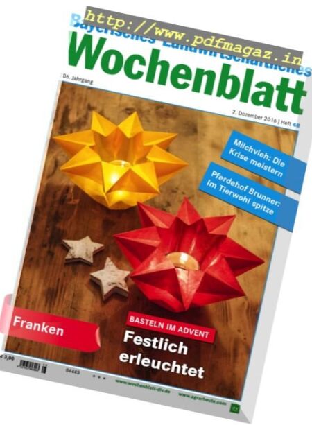 Bayerisches Landwirtschaftliches Wochenblatt – 2 Dezember 2016 Cover