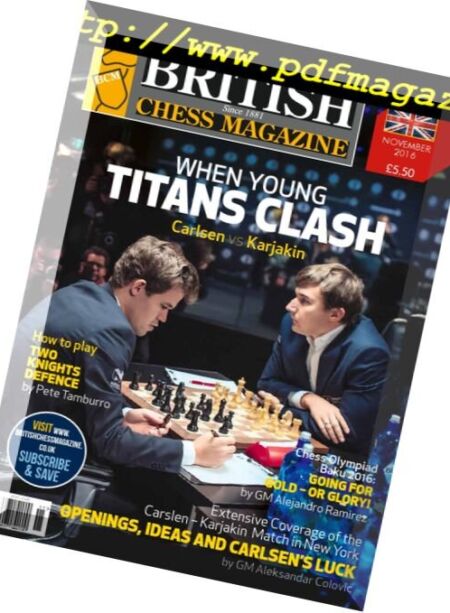 British Chess Magazine – November 2016 Cover