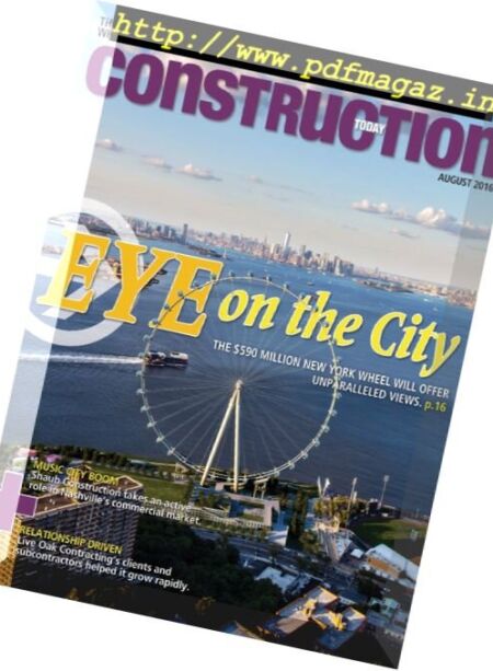 Construction Today – August 2016 Cover