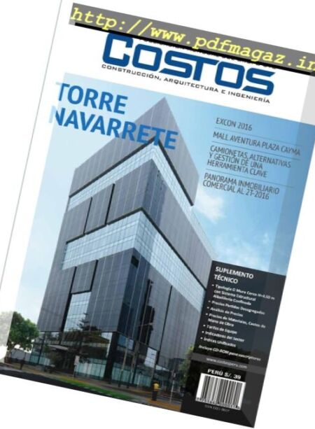 Costos Magazine – Septiembre 2016 Cover