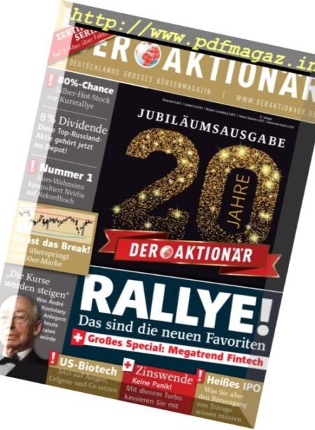 Der Aktionar – 18 November 2016 Cover