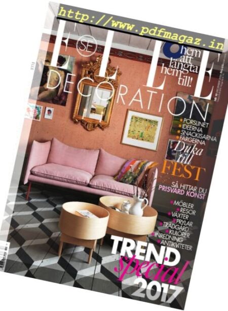 Elle Decoration Sweden – December 2016 Cover