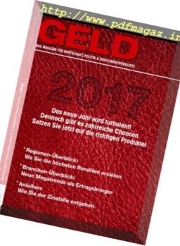Geld Magazine – Dezember 2016