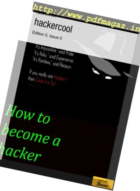 Hackercool – Edition 0 Issue 0 – September 2016 Cover