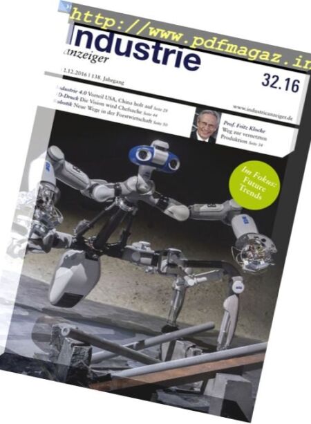 Industrie Anzeiger – Nr.32, 2016 Cover