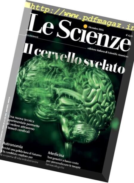 Le Scienze – Dicembre 2016 Cover