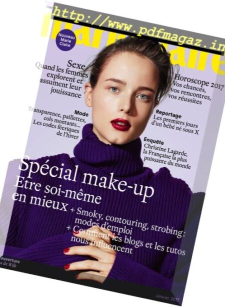 Marie Claire France – Janvier 2017 Cover