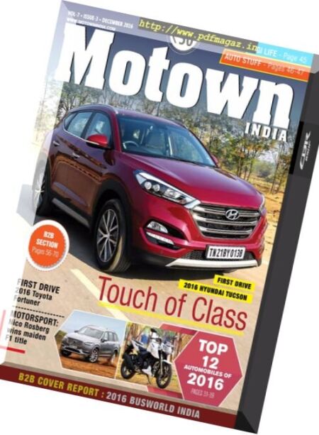 Motown India – December 2016 Cover