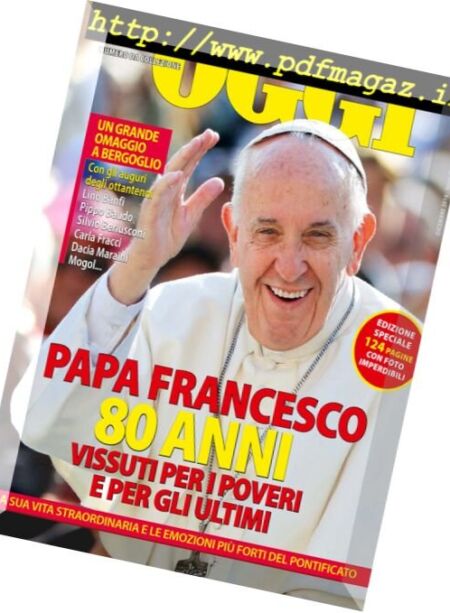 Oggi – Gli 80 Anni Di Francesco – Dicembre 2016 Cover