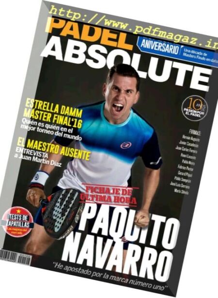 Padel Absolute – Diciembre 2016 Cover