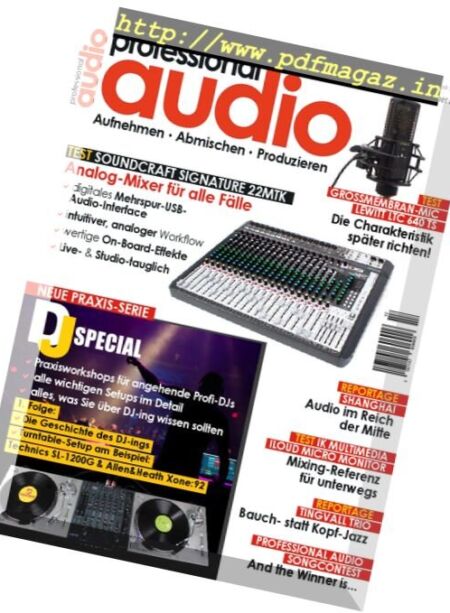 Professional Audio – Dezember 2016 Cover