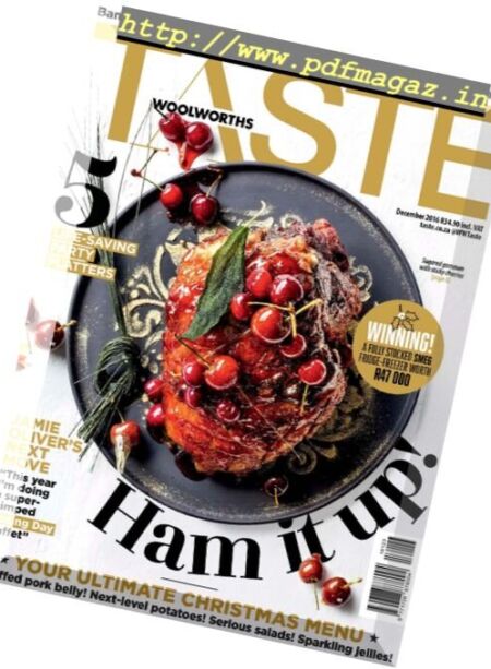 Taste South Africa – December 2016 Cover