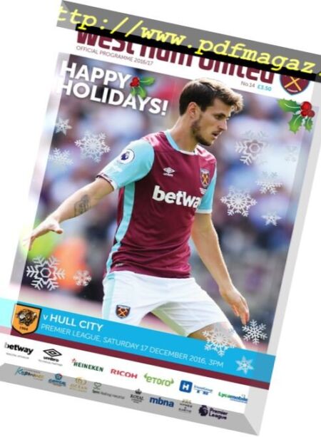 West Ham United vs Hull City – 17 December 2016 Cover