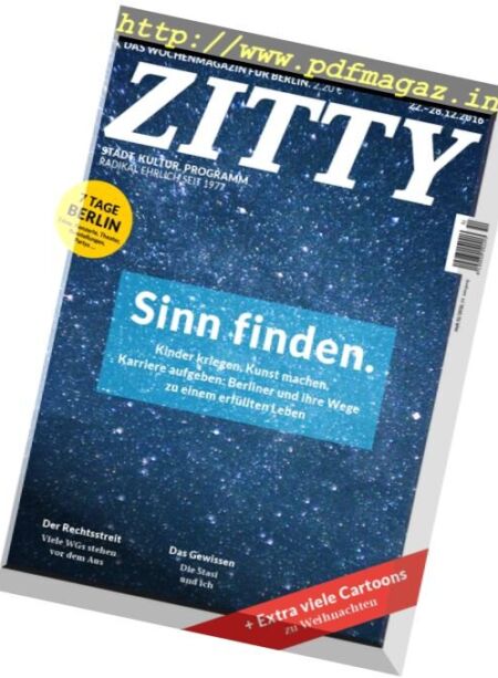 Zitty – 22 Dezember 2016 Cover