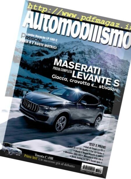 Automobilismo – Gennaio 2017 Cover