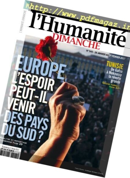 L’Humanite Dimanche – 26 Janvier au 1 Fevrier 2017 Cover