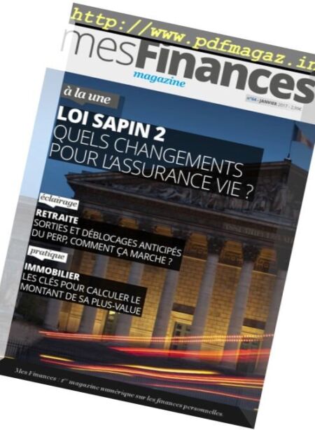 Mes Finances Magazine – Janvier 2017 Cover