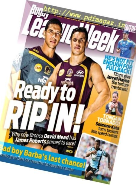 Rugby League Week – 11 January 2017 Cover
