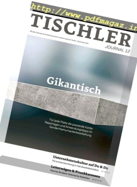 Tischler Journal – Dezember 2016 Cover