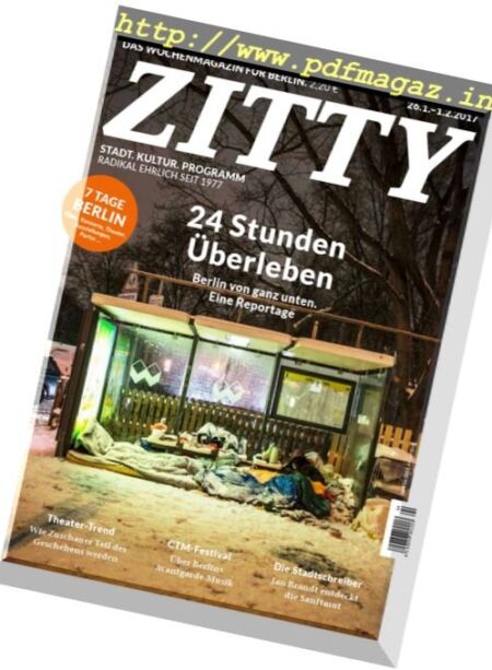 Zitty – 26 Januar 2017 Cover