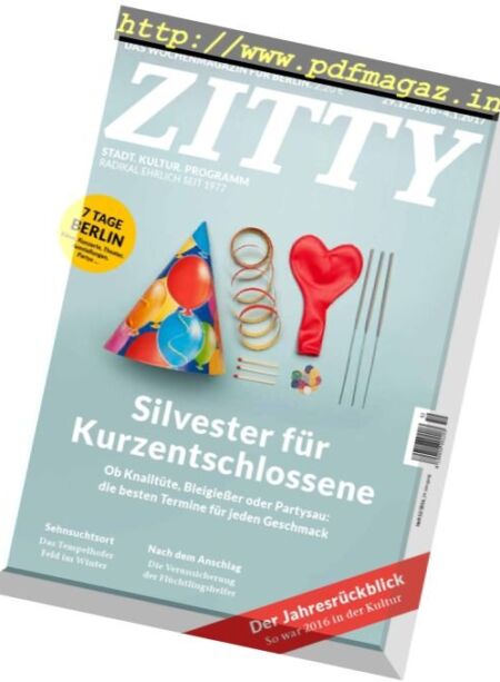 Zitty – 29 Dezember 2016 Cover