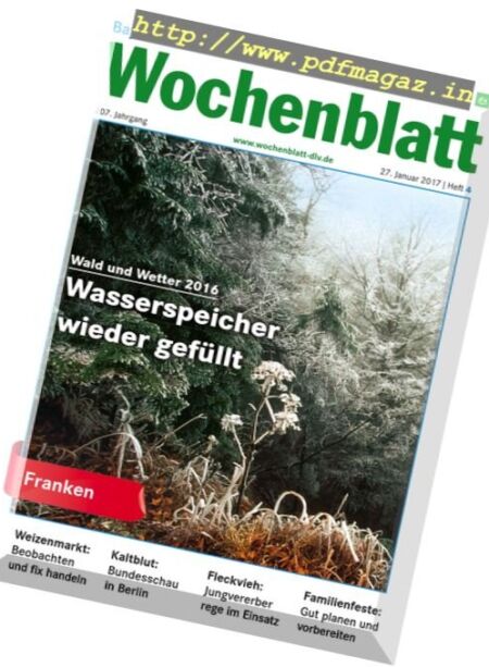 Bayerisches Landwirtschaftliches Wochenblatt – 27 Januar 2017 Cover