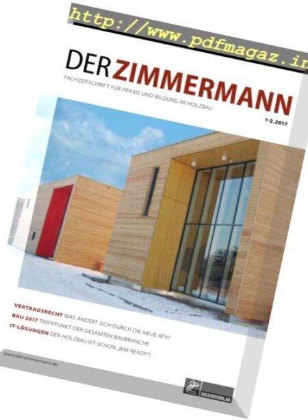 Der Zimmermann – Nr.1, 2017 Cover
