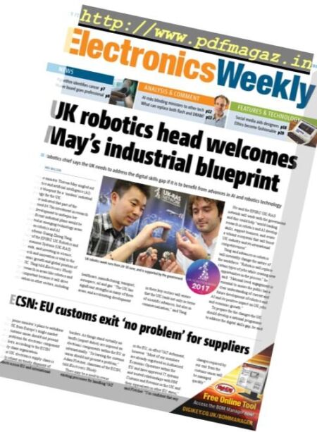 Electronics Weekly – 8 February 2017 Cover