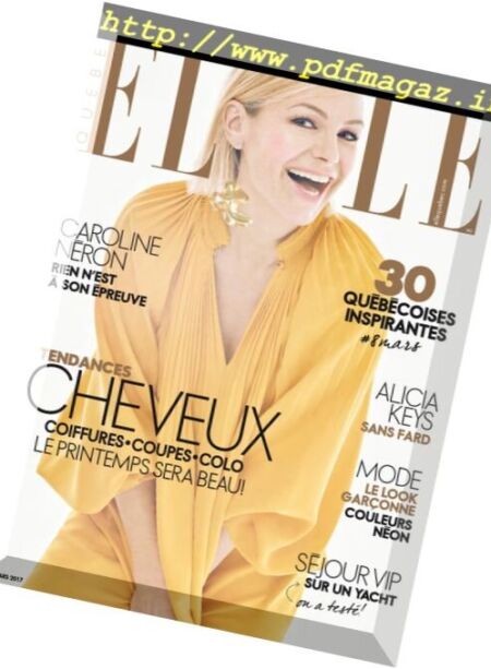 Elle Quebec – Mars 2017 Cover