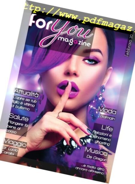 For You Magazine – Febbraio 2017 Cover