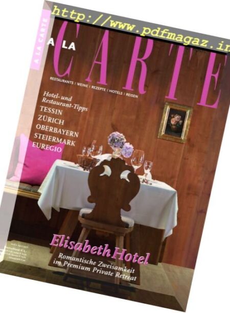 A la Carte – April 2017 Cover