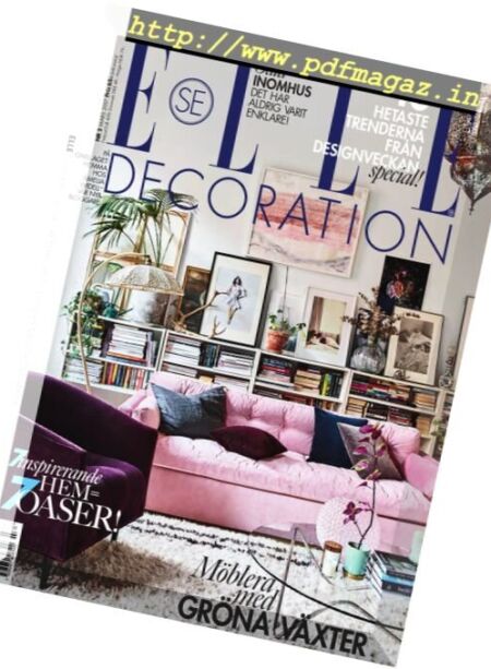 Elle Decoration Sweden – Mars 2017 Cover