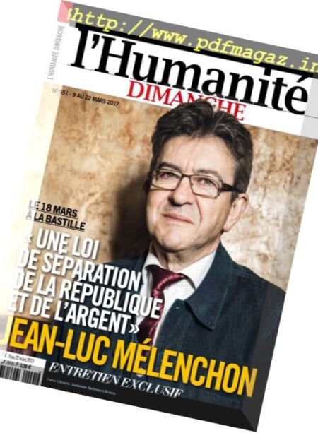 L’Humanite Dimanche – 9 au 15 Mars 2017 Cover