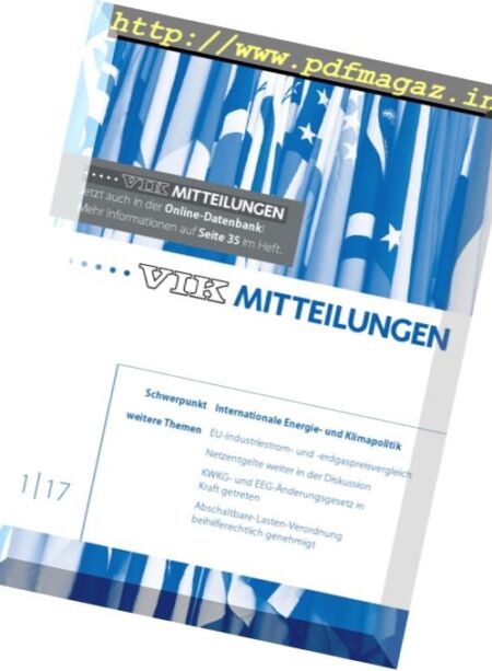 VIK Mitteilungen – Nr.1, 2017 Cover