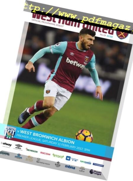 West Ham United v West Bromwich Albion – 11 February 2017 Cover