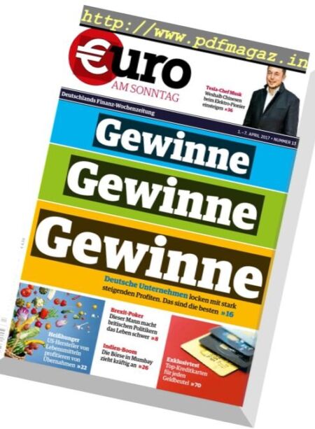 Euro am Sonntag – 1 April 2017 Cover