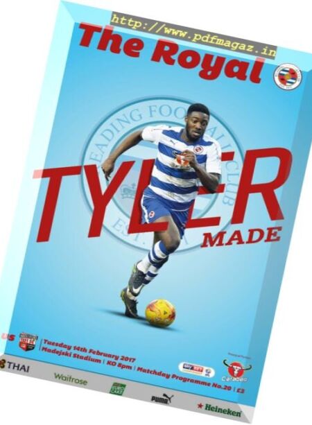 Reading v Brentford – 14 February 2017 Cover