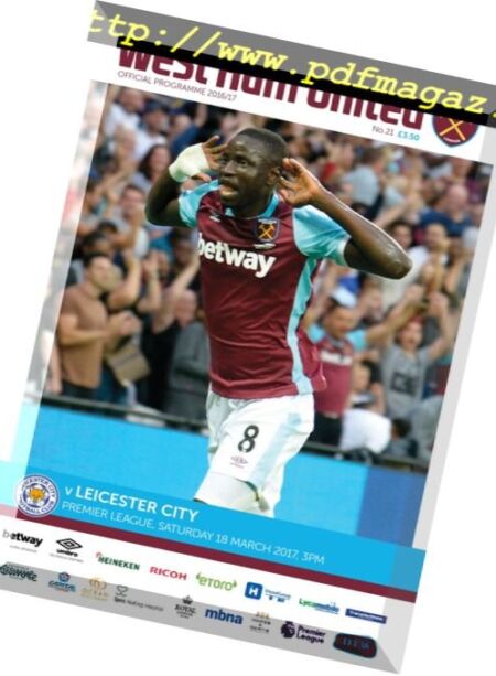 West Ham United vs Leicester City – 18 March 2017 Cover