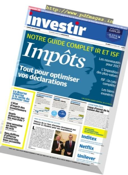 investir – 22 Avril 2017 Cover
